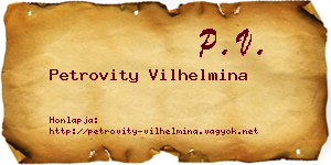 Petrovity Vilhelmina névjegykártya